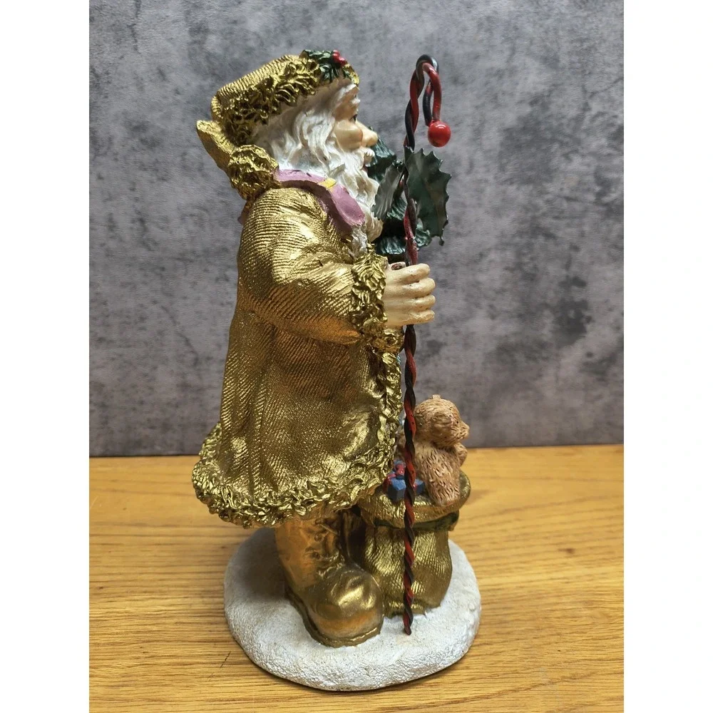 Santa's‎ Collection Heavy Santa Resin Golden Coat Three Hands Corp VTG 1995